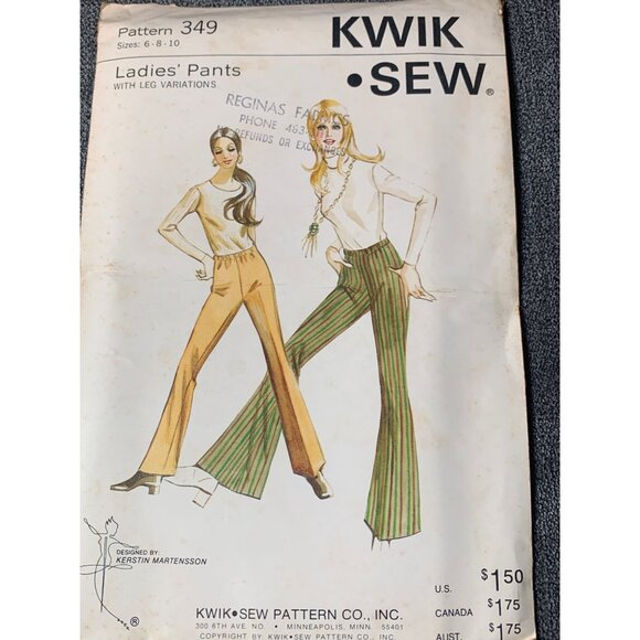 Kwik Sew Misses Pants Sewing Pattern sz 6-10 349 - uncut - Picture 9 of 9
